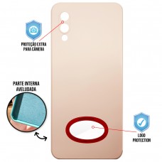Capa para Samsung Galaxy A02 e M02 - Case Silicone Safe Glass Salmão
